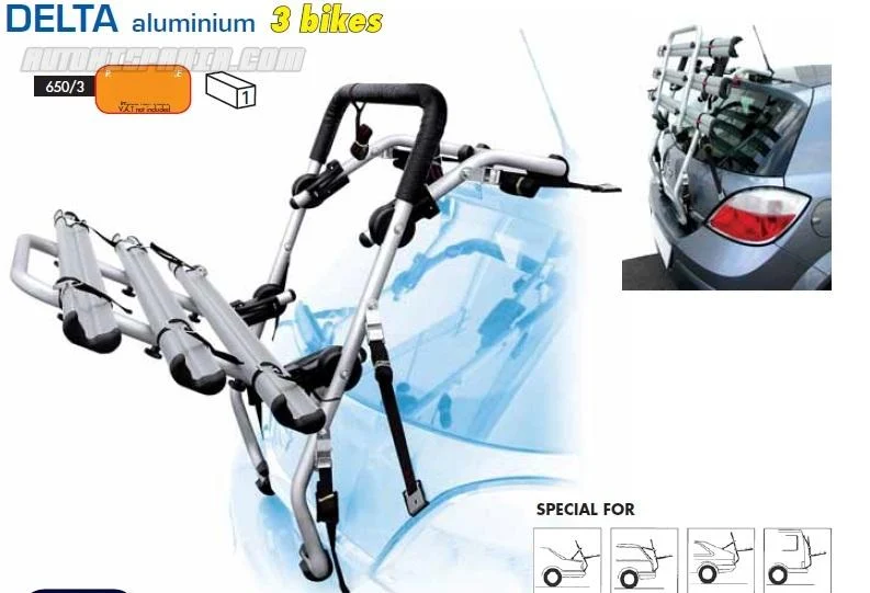 PORTA BICIS TRASERO ALUM. DELTA x 3 BICIS