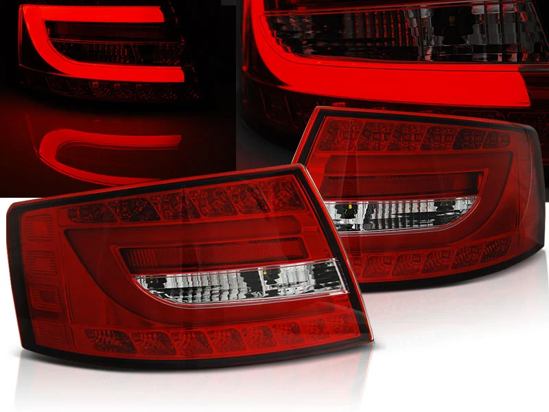 Pilotos Traseros Led Audi A6 C6 Sedan 04.04-08 Rojo/Blanco Led 6pin