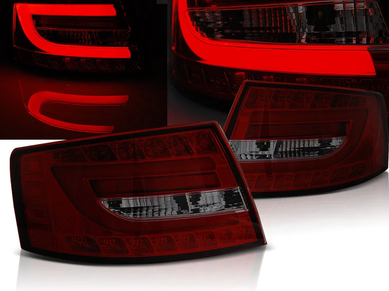 Pilotos Traseros Led Audi A6 C6 Sedan 04.04-08 Rojo Ahumado Led 6pin