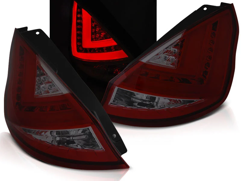 Pilotos Traseros Led Ford Fiesta Mk7 08-12 Hb Rojo Ahumado Led Bar