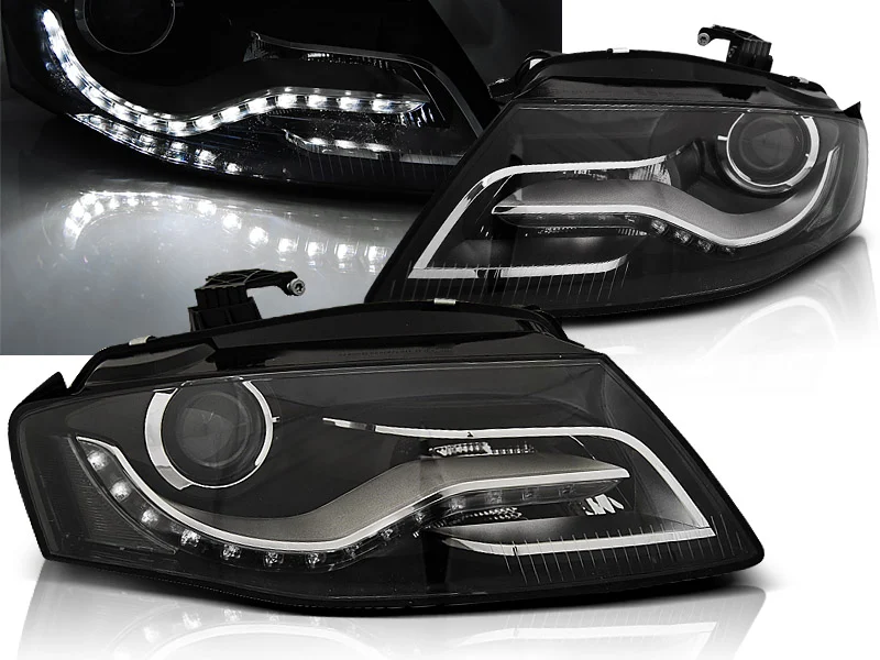 Faros Delanteros Luz Diurna Audi A4 B8 04.08- 11 Tru Drl Ece-R87 Negro