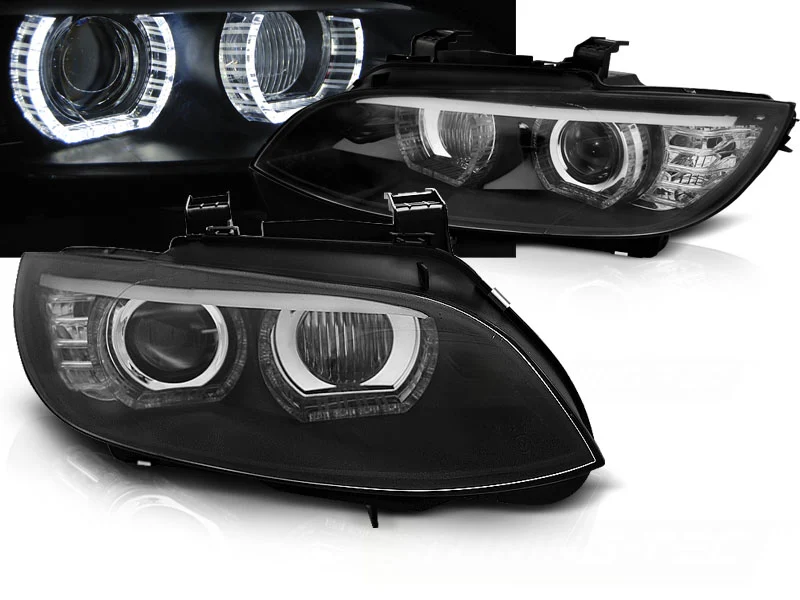 Faros Delanteros Bmw E92/E93 06-10 Angel Eyes Led Negro Afs Xenon