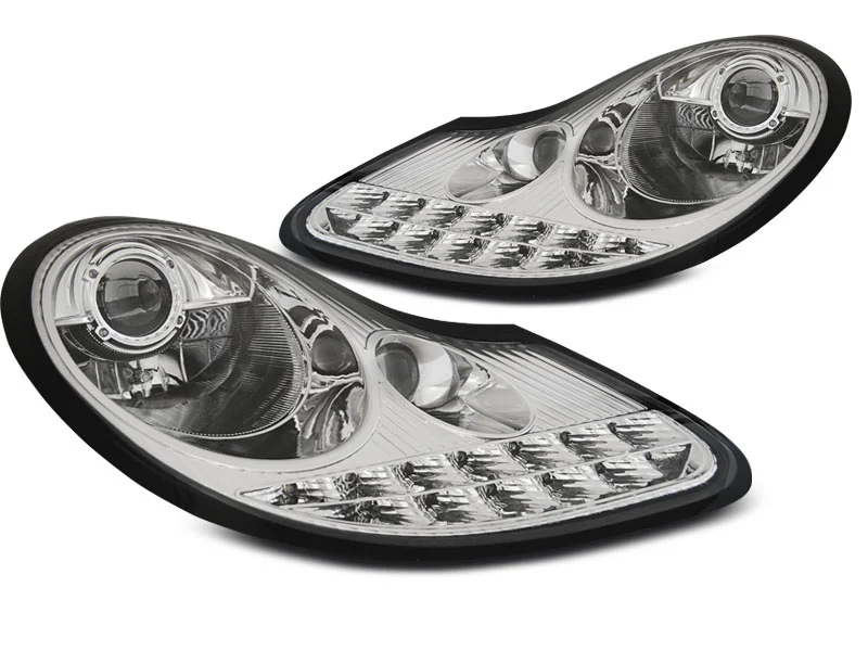Faros Delanteros Luz Diurna Cromado Para Porsche Boxster 96-04 /911 996