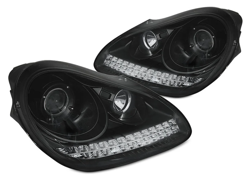 FAROS DELANTEROS PORSCHE CAYENNE 02-06 DAYLIGHT NEGRO HID XENON