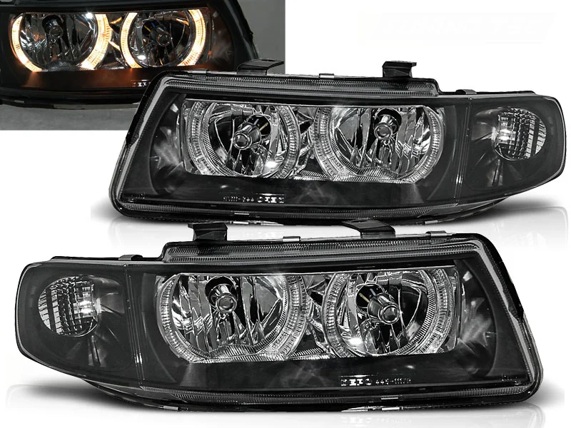 Faros Delanteros Angel Eyes Seat Leon / Toledo 04.99-08.04 Fondo Negro