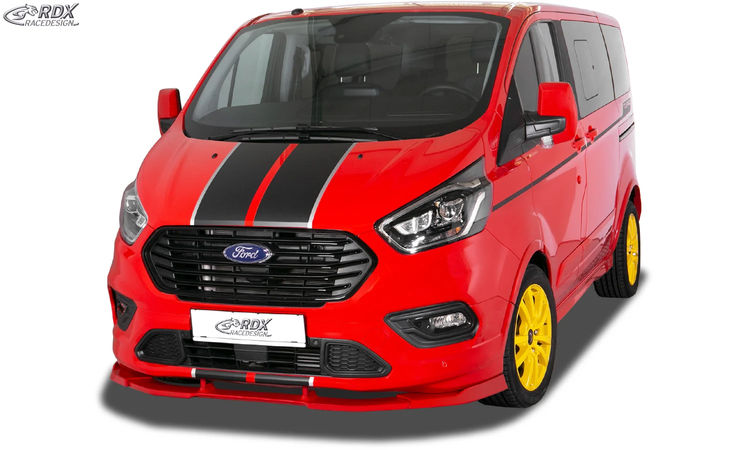 RDX Spoiler delantero VARIO-X for FORD Transit Custom / Tourneo Custom ST-Line 2018+ Front Lip Splitter Material:PUR