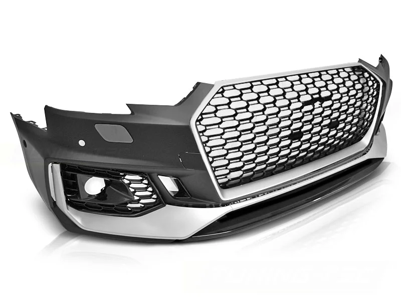 Paragolpes Delantero Audi A4 B9 08.15-19 Silver- Black Rs4 Style Pdc