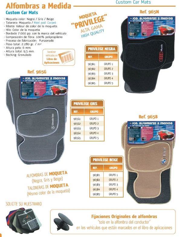 Alfombra Moqueta a Medida Privilege Jeep Grand Cherokee 5 -Puertas Año 2005-2010