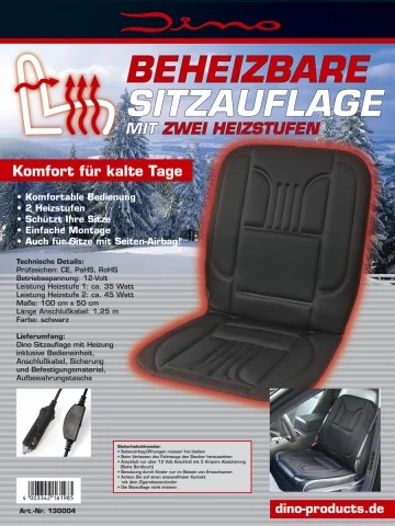 Asiento Calefactado 12v Regulable 2 Temperaturas
