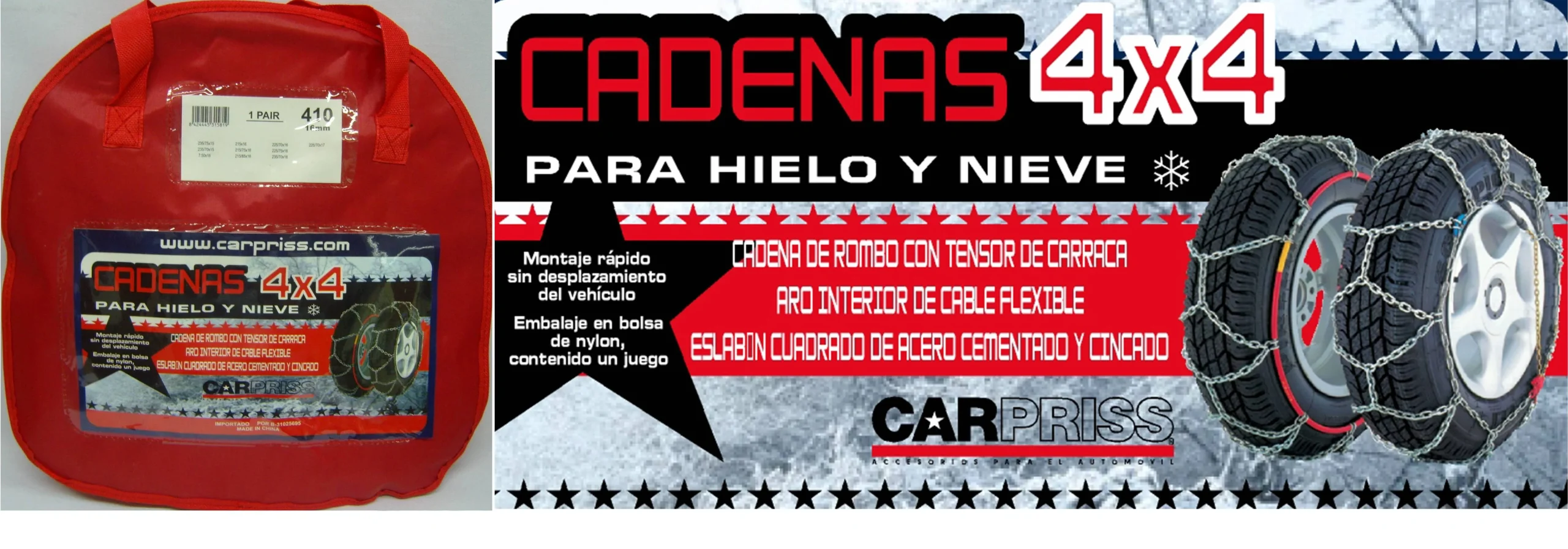 Cadenas Rombo Carpriss 4x4 Aro Flexible Consulte Medidas