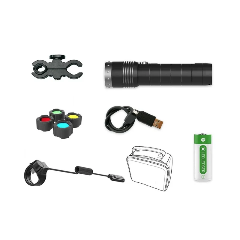 Kit de caza linterna LEDLENSER MT14, 1000 lúmenes (ideal para el rifle)