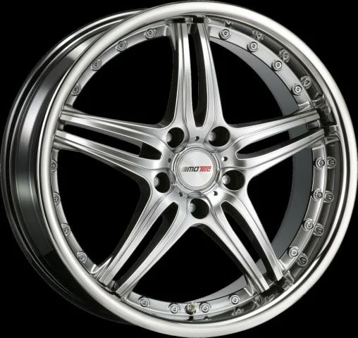 Llanta Motec Wheels Pantera Hyperblack Stainless Lip 10,0x22" - Peso 18,2-18,6