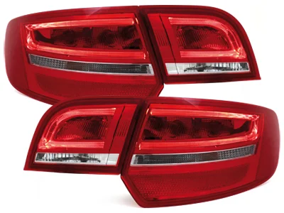 Pilotos Led Audi A3 Sportback 04-08 Rojo/Crystal