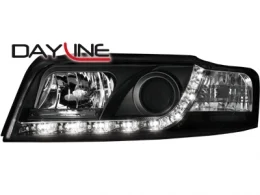 Faros Audi A4 8e 01+ _ Con Diseño Luz Diurna _ Negro