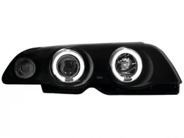 Faros Bmw E46 4t 98-01 _ 2 Angel Eyes (Ojos De Ángel) _ Negro