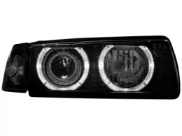 Faros Bmw E36 Sedan 92-99 Angel Eyes _ Negro