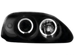 Faros Honda Civic 96-98 2+5p _ 2 Angel Eyes De Luz De Posición _ Negro