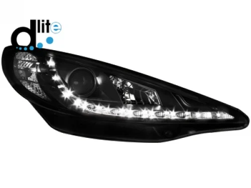 Faros Luz Diurna Homologacion R87 Peugeot 207 06-10_ Luz Diurna _ Negro