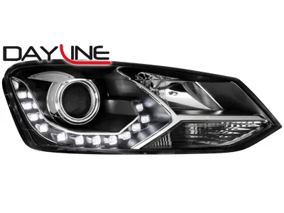 Faros Luz Diurna Vw Polo 6r 09+_Drl Optic_Negro