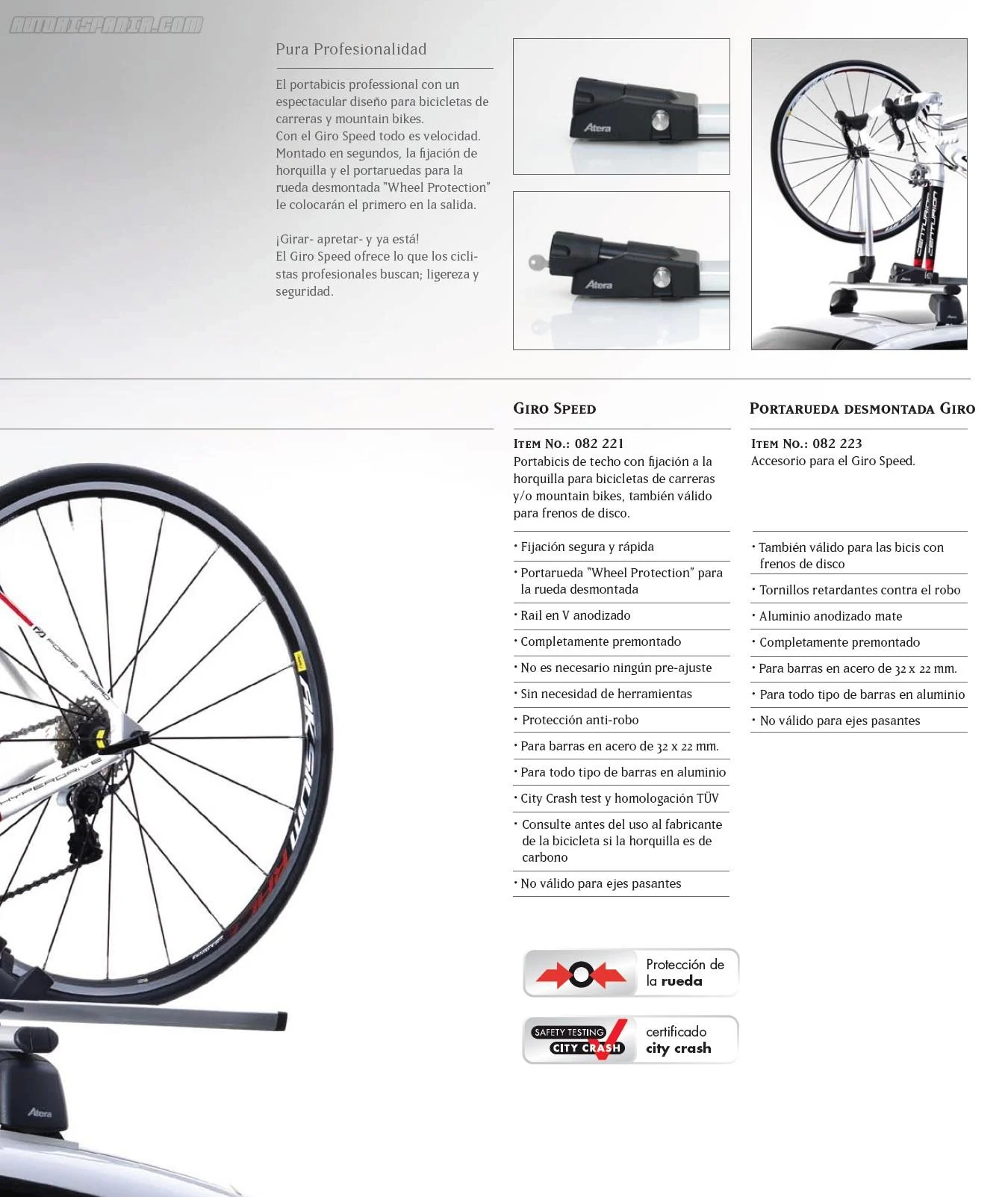 Portabicicletas de Techo GIRO SPEED 1 Bicicleta Atera