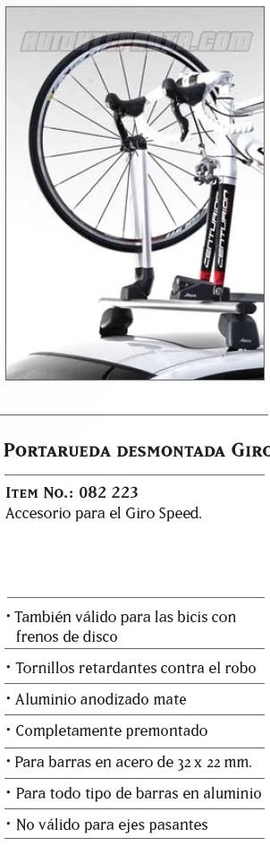 Porta rueda desmontada GIRO Atera