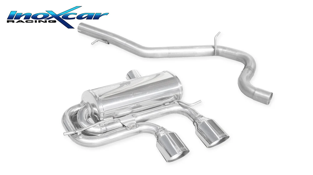 Escape trasero deportivo CEN 2X102 RACING VOLKSWAGEN GOLF 6 2.0 R TSI 4MOTION (270CV) 2010-- CON Homologacion Europea Inoxca