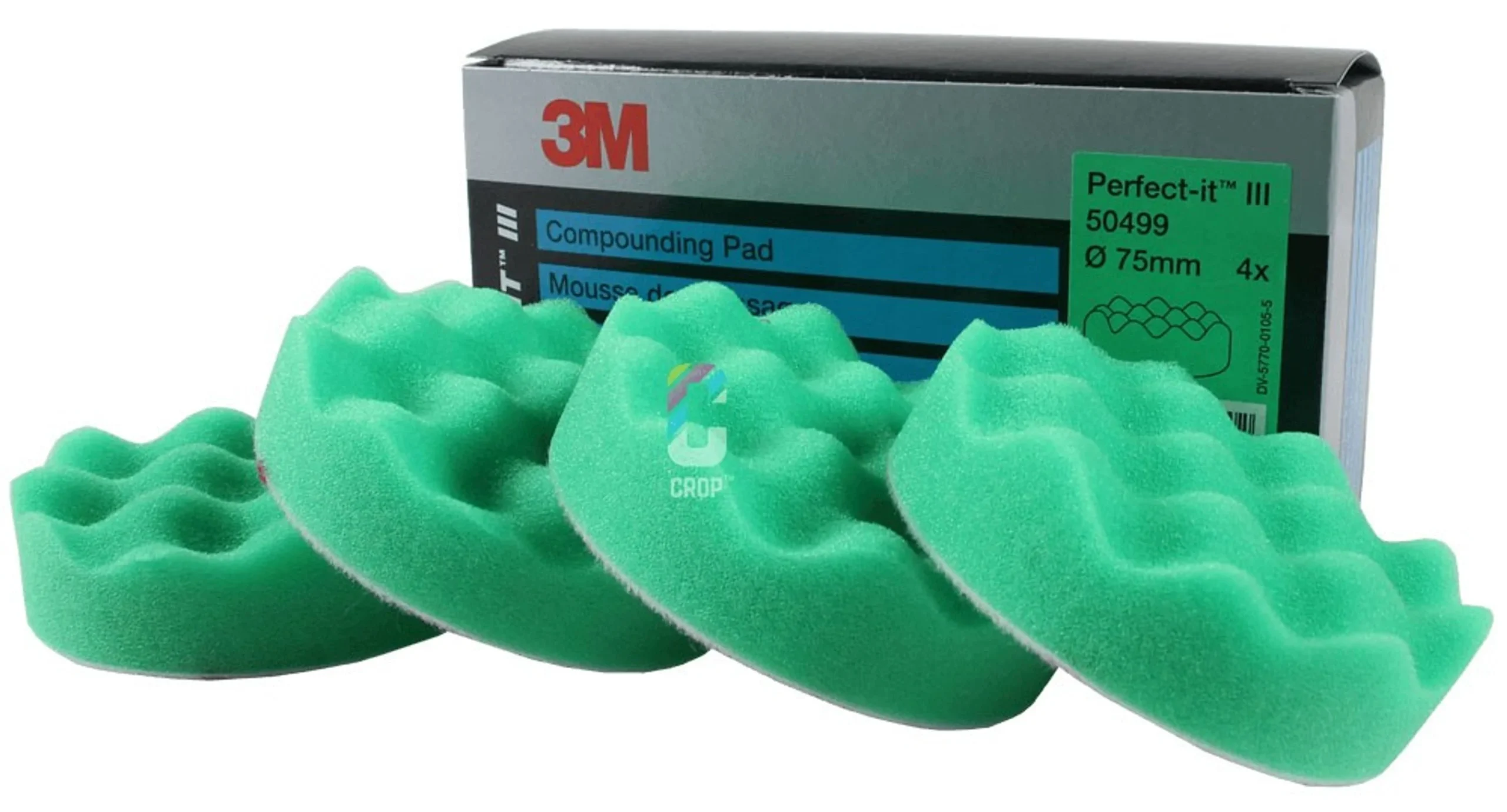 3M 50499 Perfect-It III Almohadillas Waffle 75mm - Verde Medio - 4 piezas