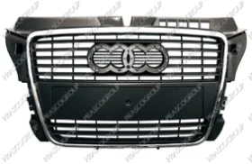 Audi A3 09> Rejilla Negra Con Moldura Cromada (Con Portamatricula) Audi A3 2009->