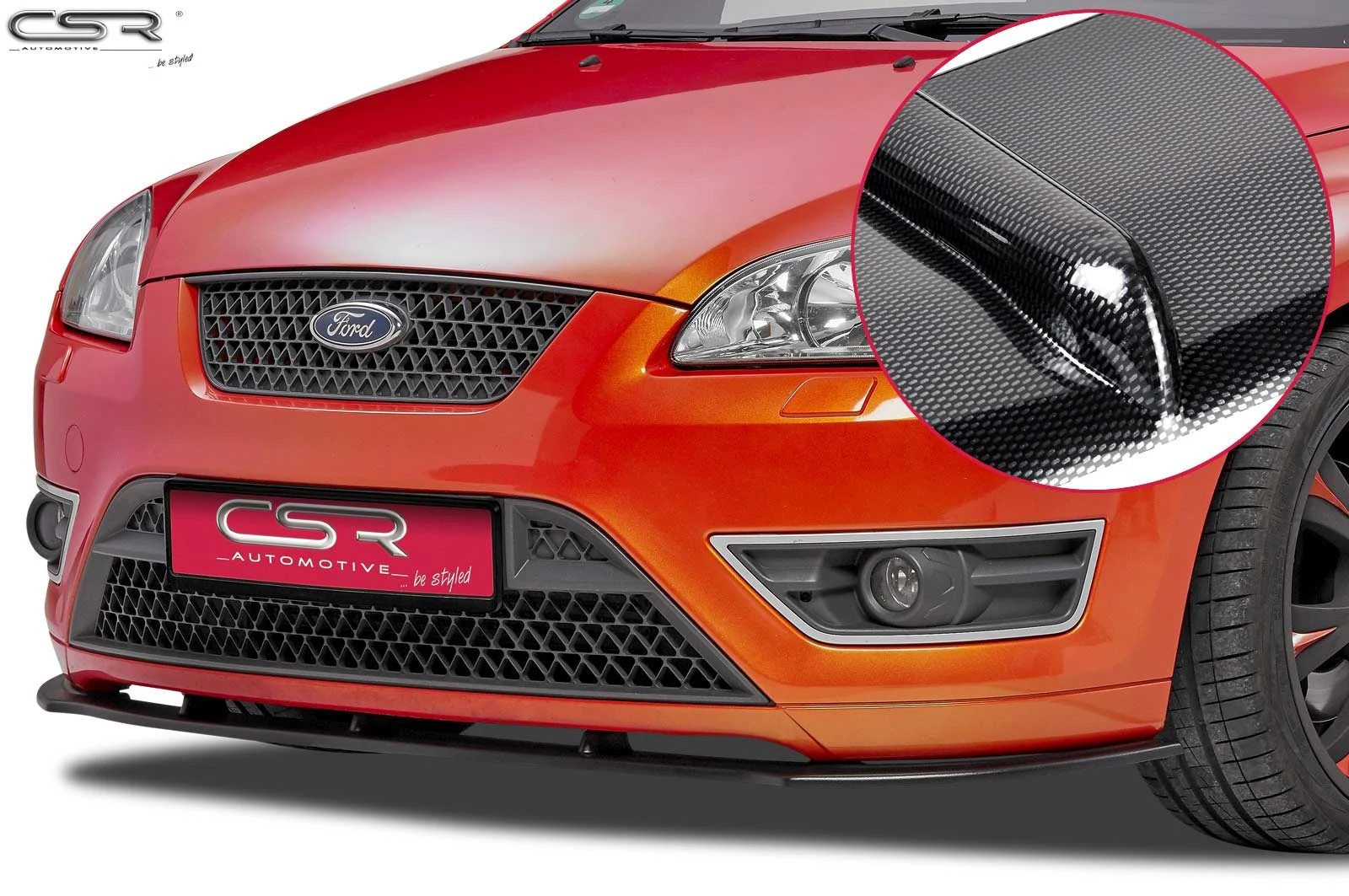 Spoiler añadido delantero imitacion carbono Ford Focus 2 ST CSL135-C