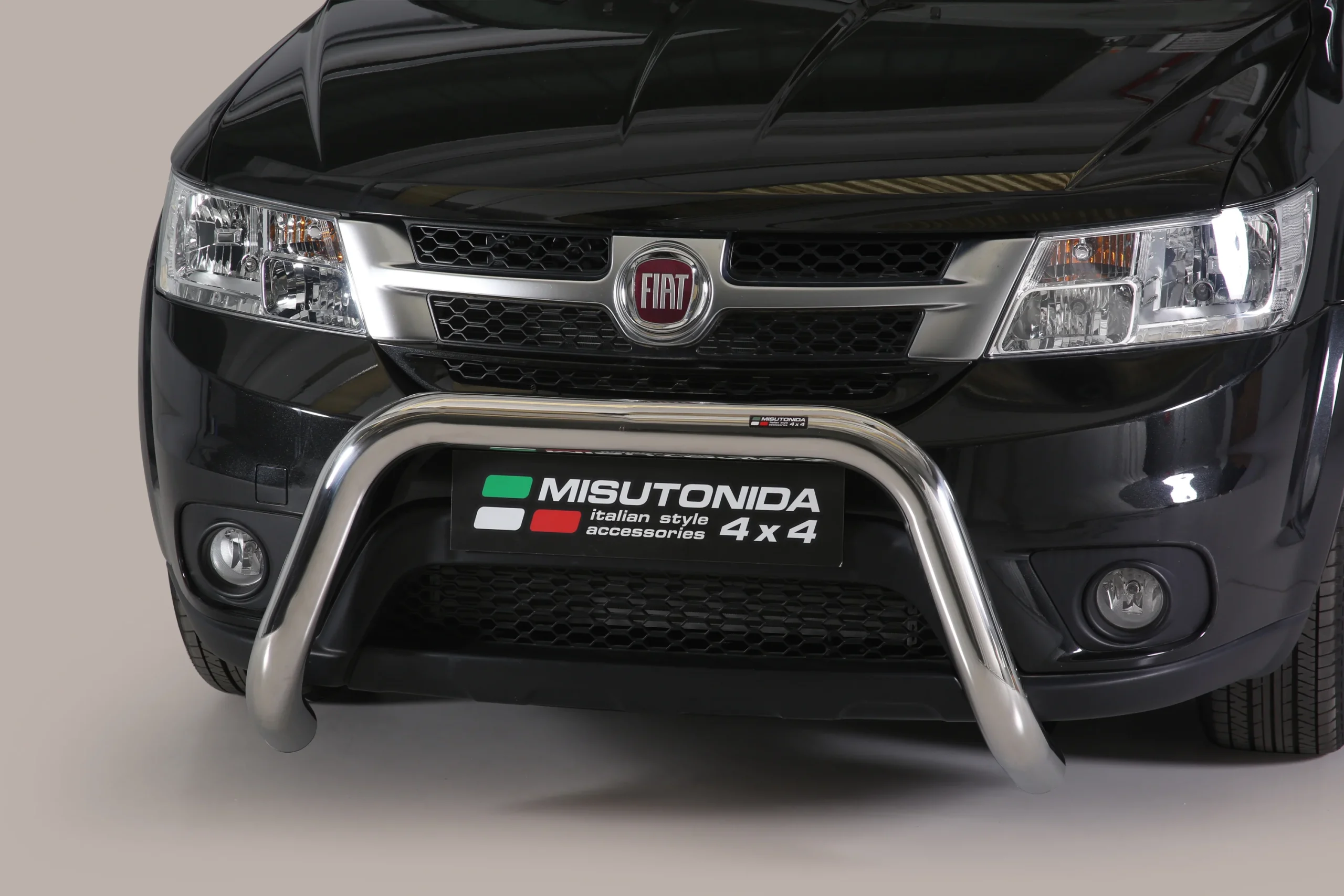Defensa Delantera Acero Inox Homologacion Ec Fiat Freemont Super Bar Acero Inox Diametro 76