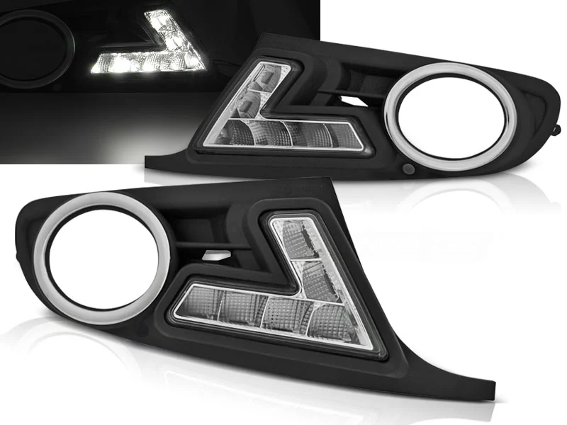 Faros Delanteros Luz Diurna Vw Golf 6 Rejilla Delantera Led Negro