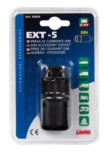 Toma Enchufe Mechero Ext-5 Din Con Tapa 12v/24v