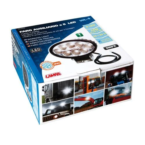 Faro Auxiliar Ovalado Blanco 8 Led 10/30v 24w Ip67