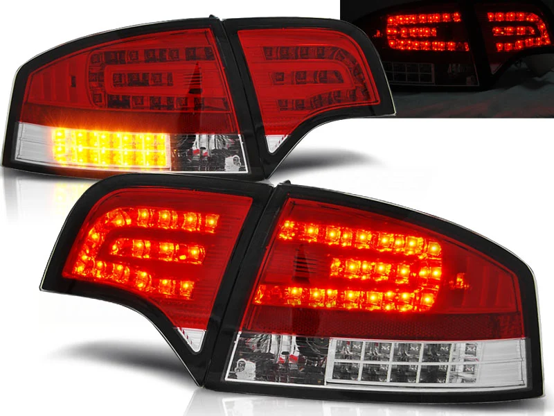 Pilotos Traseros Led Audi A4 B7 11.04-03.08 Sedan Rojo/Blanco Led
