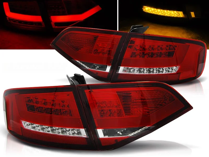 Pilotos Traseros Led Audi A4 B8 08-11 Sedan Rojo/Blanco Led
