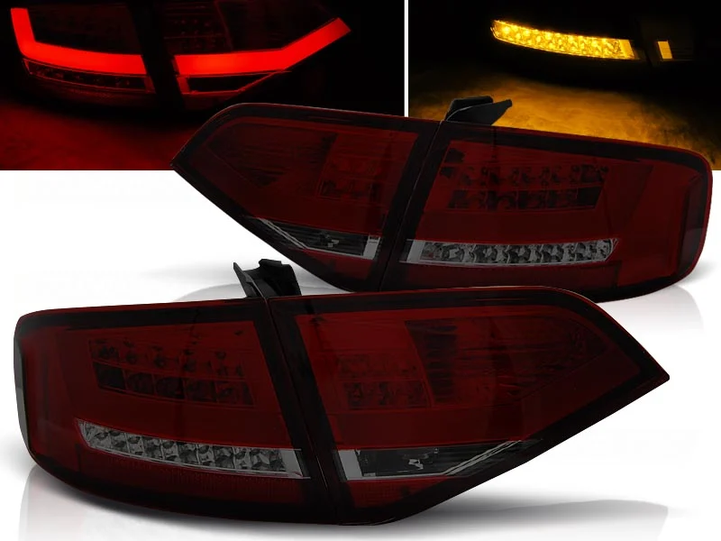 Pilotos Traseros Led Audi A4 B8 08-11 Sedan Rojo Ahumado Led