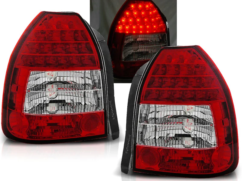 Pilotos Traseros Led Honda Civic 09.95-02.01 3d Rojo/Blanco Led