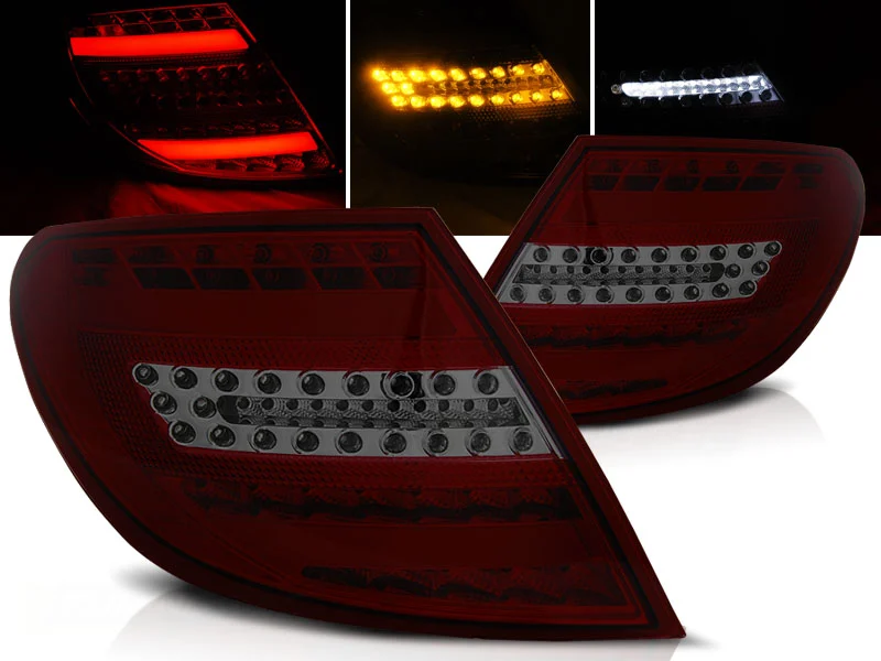 Pilotos Traseros Led Mercedes C-Klasa W204 Sedan 07-10 Rojo Ahumado Led Bar