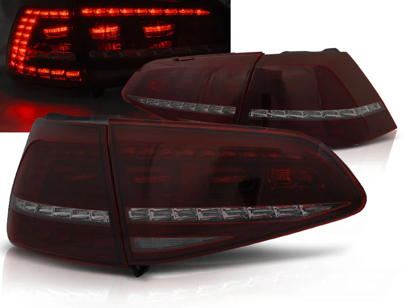 Pilotos Traseros Led Vw Golf 7 13- Rojo Ahumado Intermitentes Dinamicos R Look