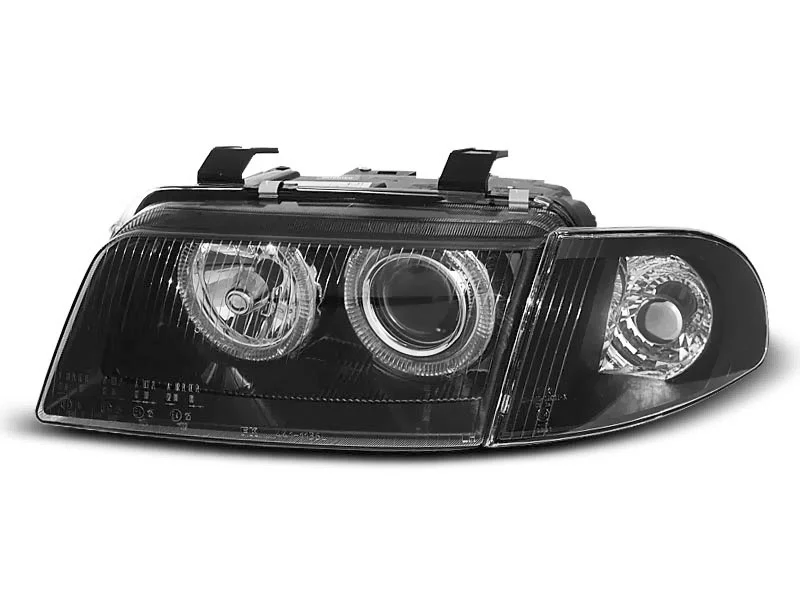 Faros Delanteros Angel Eyes Audi A4 11.94-12.98 Fondo Negro