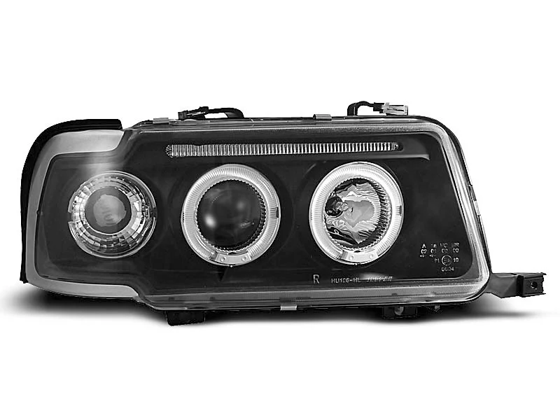 Faros Delanteros Angel Eyes Audi 80 B4 09.91-04.96 Fondo Negro