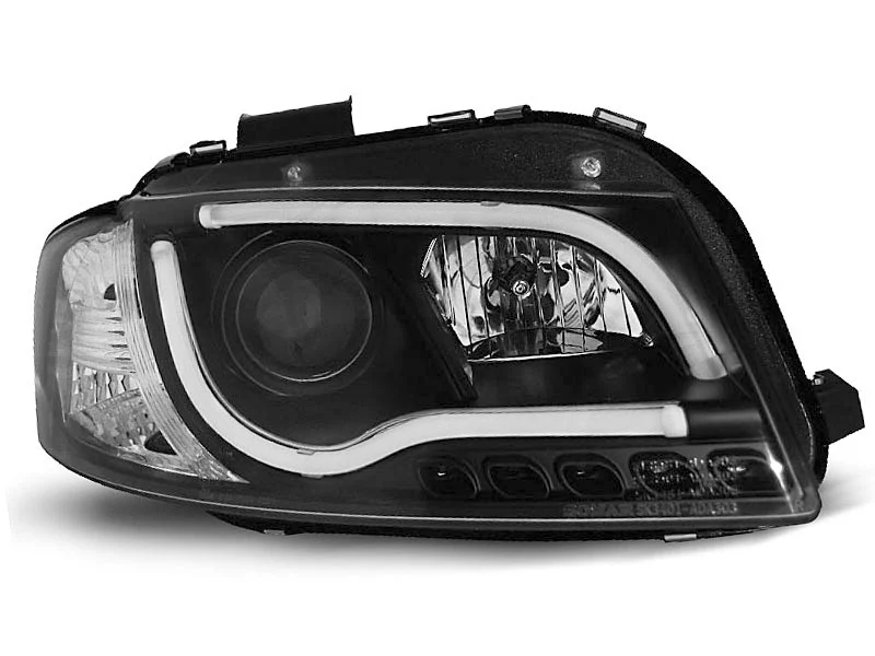 Audi A3 8p 05.03-03.08 Led Faros Delanteros Luz Diurna Tube Lights Negro Faros Delanteros Luz Diurna Tru Drl Ece-R87