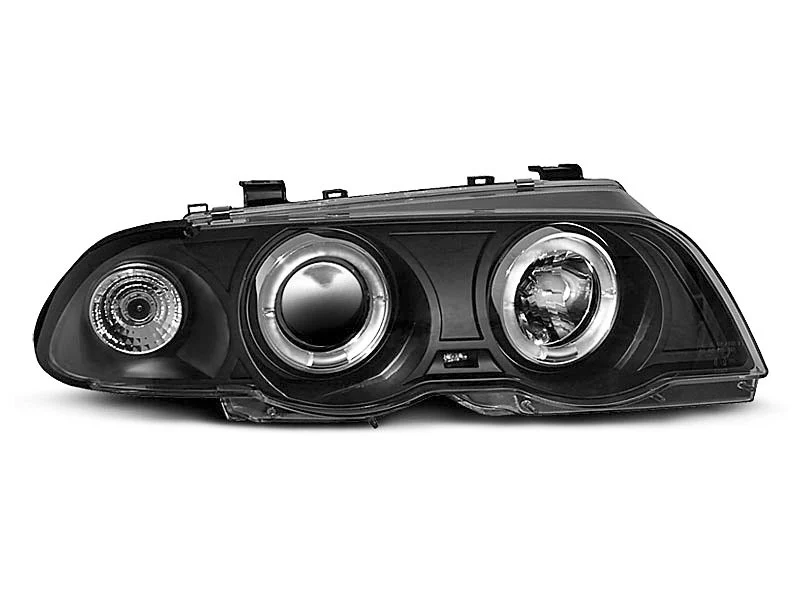 Faros Delanteros Angel Eyes Bmw E46 05.98-08.01 Fondo Negro