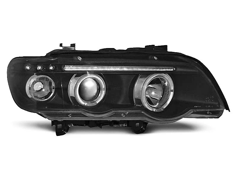 Faros Delanteros Angel Eyes Bmw X5 E53 09.99-10.03 Fondo Negro