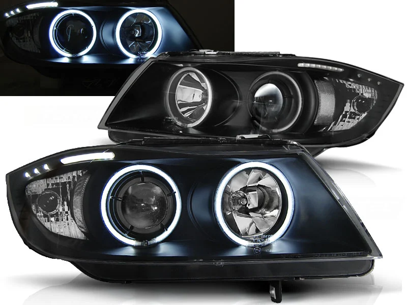 Faros Delanteros Angel Eyes Bmw E90/E91 03.05-08.08 Fondo Negro Ccfl