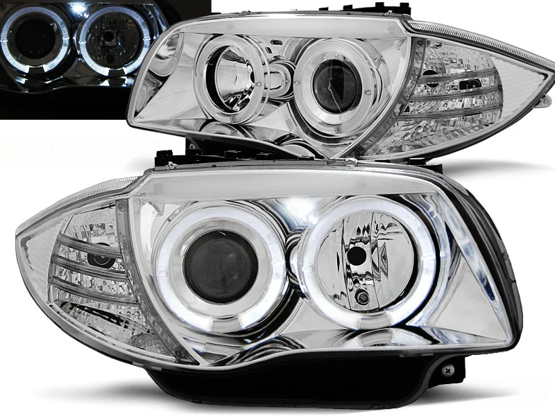 Faros Delanteros Angel Eyes Bmw 1 E87 / E81 04-11 Cromados