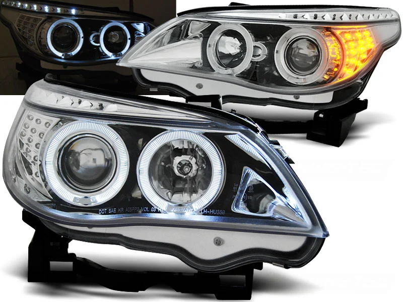 Faros Delanteros Angel Eyes Bmw E60/E61 03-07 Cromados Led Indic.