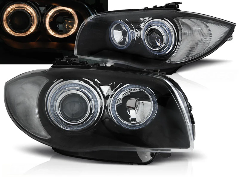 Faros Delanteros Angel Eyes Bmw 1 E87/E81 04-11 Negro
