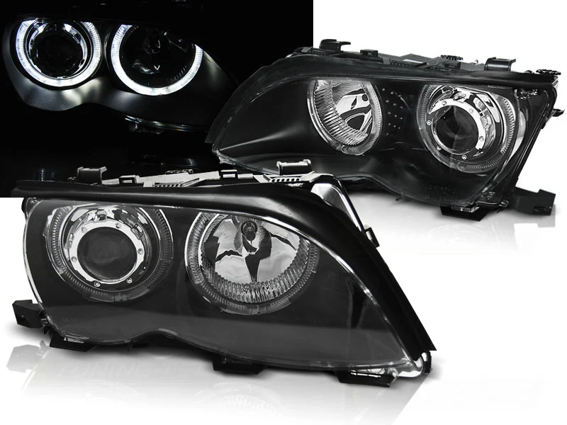 Faros Delanteros Angel Eyes Bmw E46 09.01-03.05 Angel Eyes Led Negro