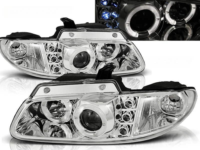 Faros Delanteros Angel Eyes Chrysler Voyager 96-02.01 Cromados